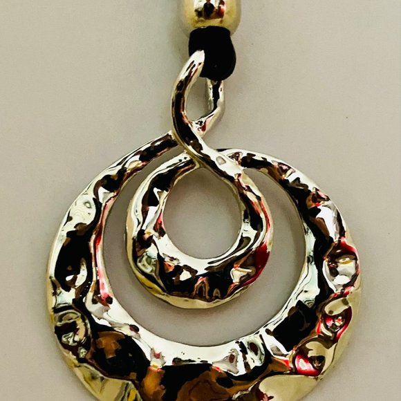 💖 Necklace, Silver Abstract 30 in. /N37 - Picture 2 of 7